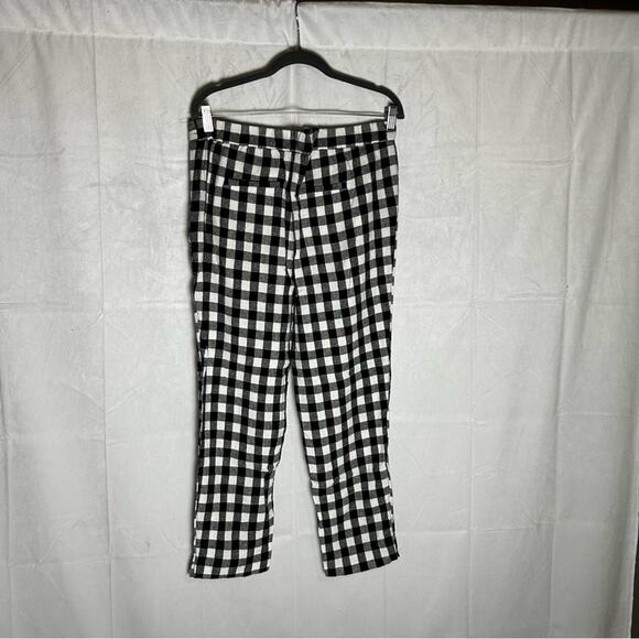 Banana Republic Factory Hayden Pant Black & White Checkered Linen Blend Size 8 - Picture 2 of 7